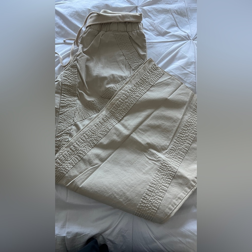 Women's Cream Wide Leg Pants